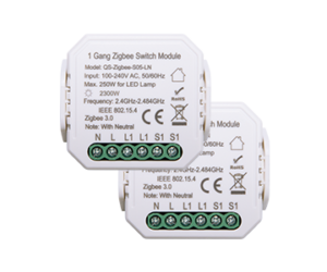 Akubela 1 or 2 Gang Switch Module for Zigbee lighting control front view