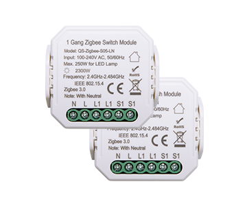 Akubela 1 or 2 Gang Switch Module for Zigbee lighting control front view
