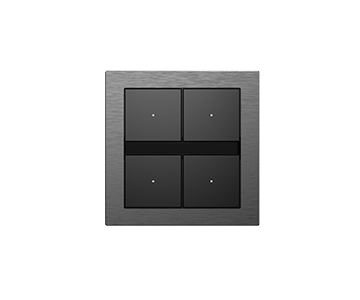 Akubela Aura Smart Switch with crystal glass panel and touch buttons front view