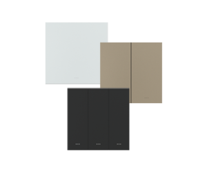 Akubela Smart Key Switch with 1 to 4-gang touch panel white black gold front view