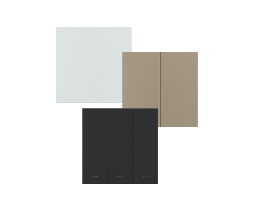 Akubela Smart Key Switch with 1 to 4-gang touch panel white black gold front view