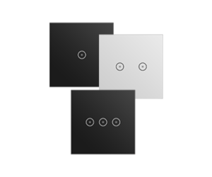 Akubela Touch Smart Switches in black and white with 1 to 4-gang options