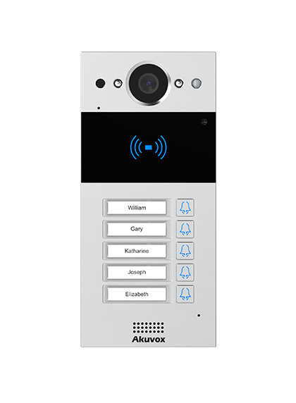 Akuvox R20B SIP video door phone front view with 5 call buttons