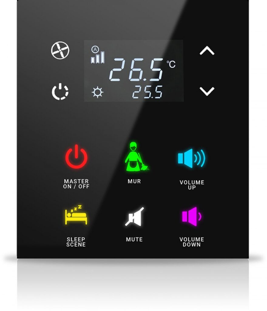 EAE Mona Touch Thermostat front view with icons